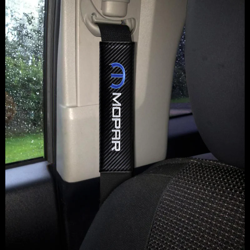 Mopar Carbon Car Door Welcome Plate Sill Scuff Cover Decal Sticker 4PCS Set with Seat Belt Covers - Image 10