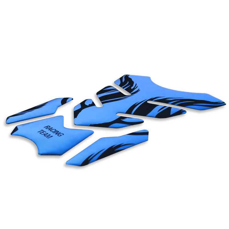 Motorcycle Fuel Tank 3D Gel Pad Protector Blue Decal Sticker Universal - Image 2