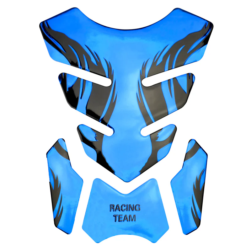 Motorcycle Fuel Tank 3D Gel Pad Protector Blue Decal Sticker Universal - Image 4