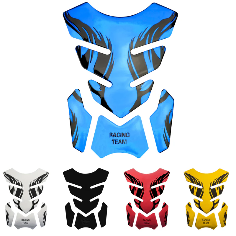 Motorcycle Fuel Tank 3D Gel Pad Protector Blue Decal Sticker Universal - Image 6