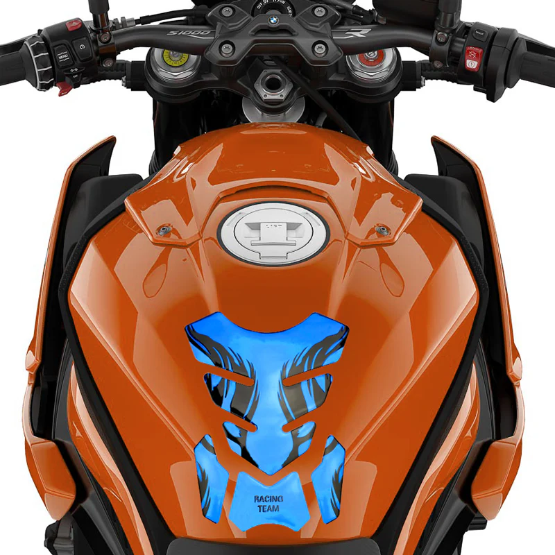Motorcycle Fuel Tank 3D Gel Pad Protector Blue Decal Sticker Universal - Image 7