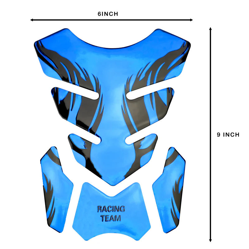 Motorcycle Fuel Tank 3D Gel Pad Protector Blue Decal Sticker Universal - Image 8