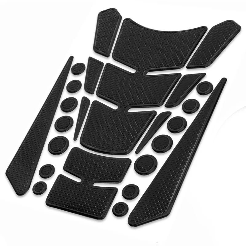 Motorcycle Fuel Tank 3D Gel Pad Protector Carbon Fiber Look Black Decal Sticker Universal - Image 2