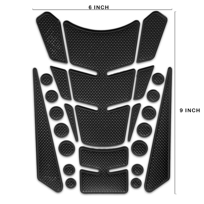 Motorcycle Fuel Tank 3D Gel Pad Protector Carbon Fiber Look Black Decal Sticker Universal - Image 3