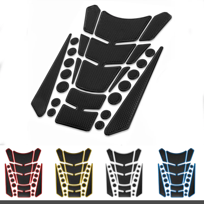 Motorcycle Fuel Tank 3D Gel Pad Protector Carbon Fiber Look Black Decal Sticker Universal - Image 8