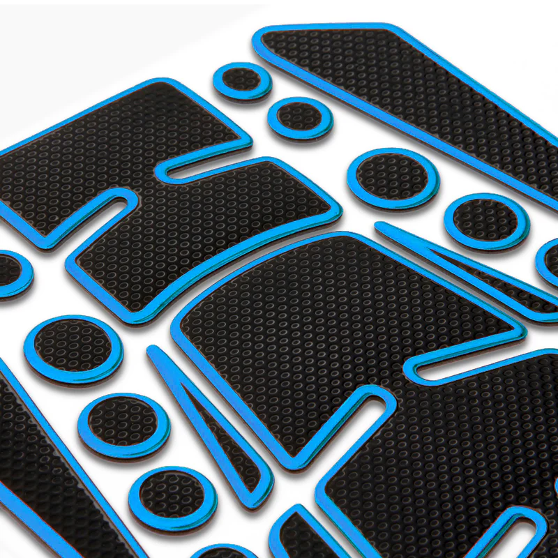Motorcycle Fuel Tank 3D Gel Pad Protector Carbon Fiber Look Blue Decal Sticker Universal - Image 2