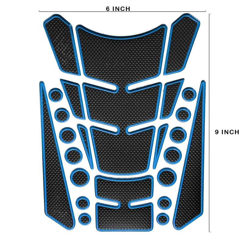 Motorcycle Fuel Tank 3D Gel Pad Protector Carbon Fiber Look Blue Decal Sticker Universal - Image 5