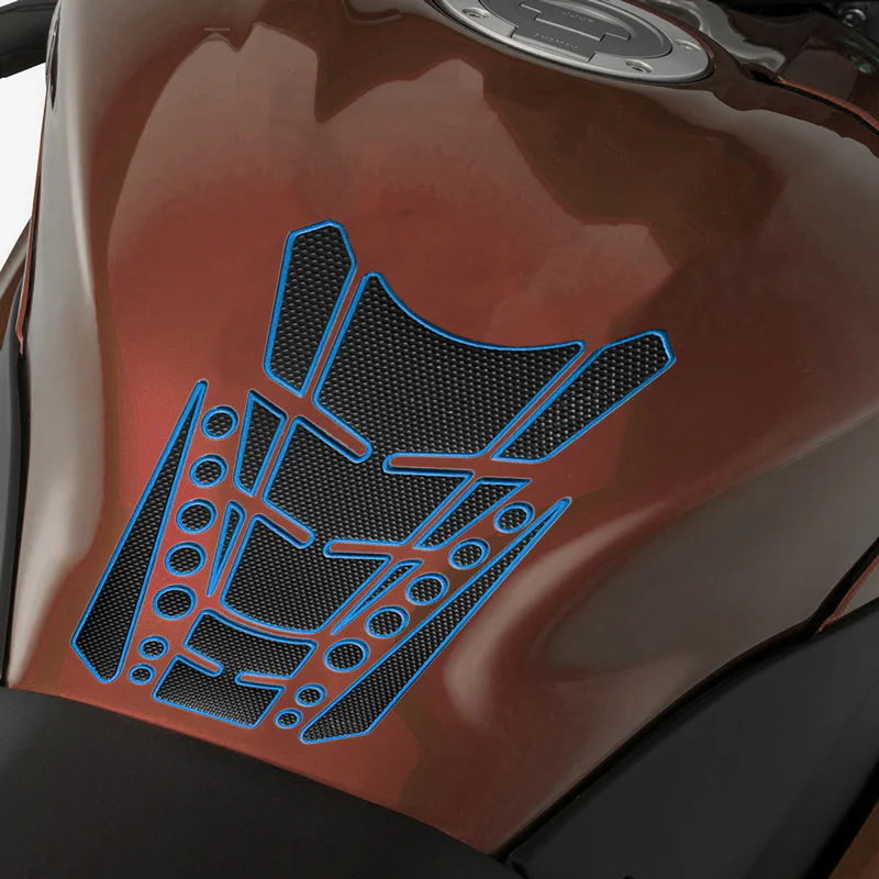 Motorcycle Fuel Tank 3D Gel Pad Protector Carbon Fiber Look Blue Decal Sticker Universal - Image 6