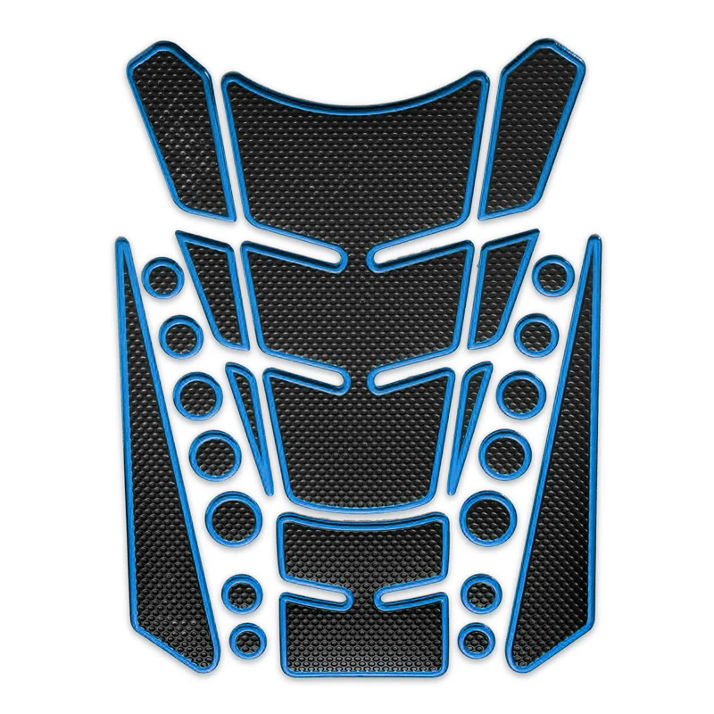 Motorcycle Fuel Tank 3D Gel Pad Protector Carbon Fiber Look Blue Decal Sticker Universal - Image 7