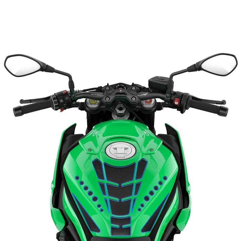 Motorcycle Fuel Tank 3D Gel Pad Protector Carbon Fiber Look Blue Decal Sticker Universal - Image 8