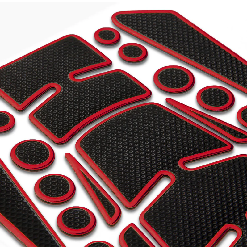 Motorcycle Fuel Tank 3D Gel Pad Protector Carbon Fiber Look Red Decal Sticker Universal - Image 2