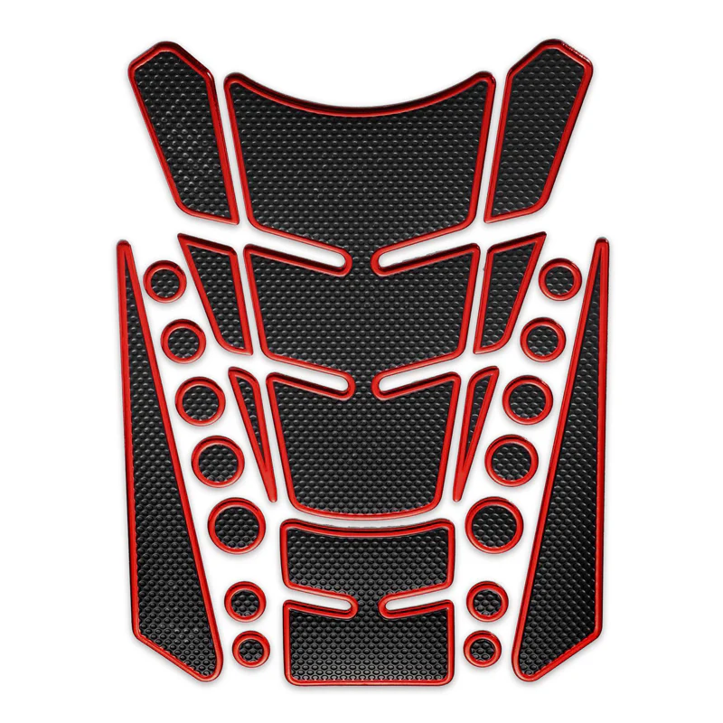 Motorcycle Fuel Tank 3D Gel Pad Protector Carbon Fiber Look Red Decal Sticker Universal - Image 5