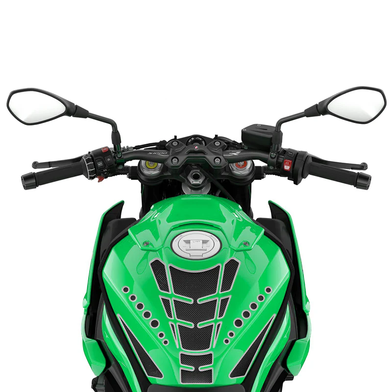 Motorcycle Fuel Tank 3D Gel Pad Protector Carbon Fiber Look Silver Decal Sticker Universal - Image 2