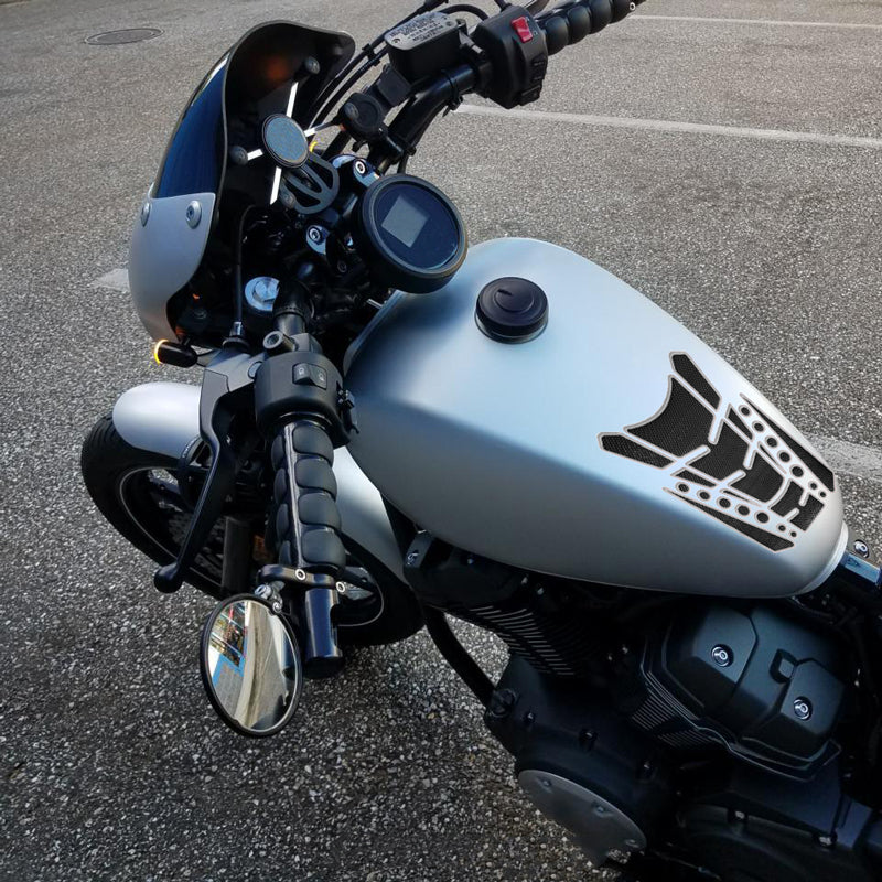 Motorcycle Fuel Tank 3D Gel Pad Protector Carbon Fiber Look Silver Decal Sticker Universal - Image 5