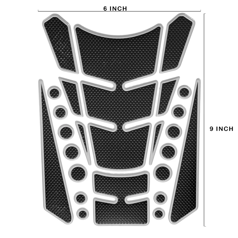Motorcycle Fuel Tank 3D Gel Pad Protector Carbon Fiber Look Silver Decal Sticker Universal - Image 6