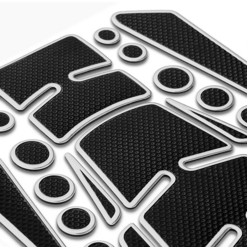 Motorcycle Fuel Tank 3D Gel Pad Protector Carbon Fiber Look Silver Decal Sticker Universal - Image 9