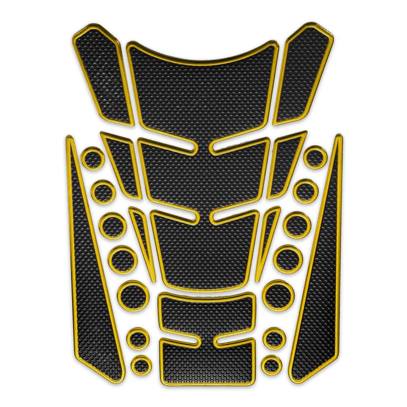 Motorcycle Fuel Tank 3D Gel Pad Protector Carbon Fiber Look Yellow Decal Sticker Universal - Image 10