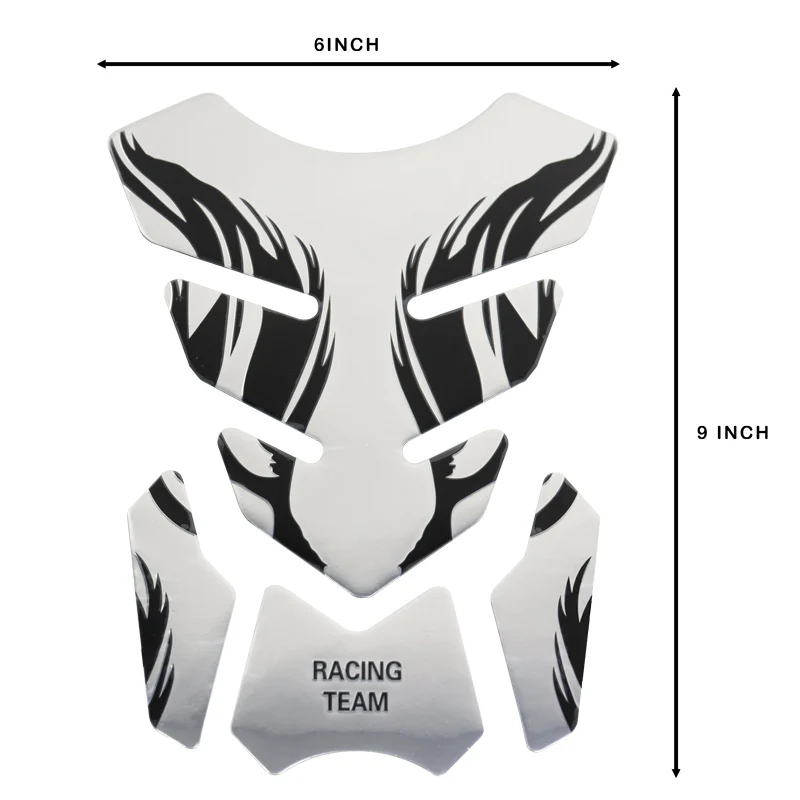 Motorcycle Fuel Tank 3D Gel Pad Protector Silver Decal Sticker Universal - Image 2