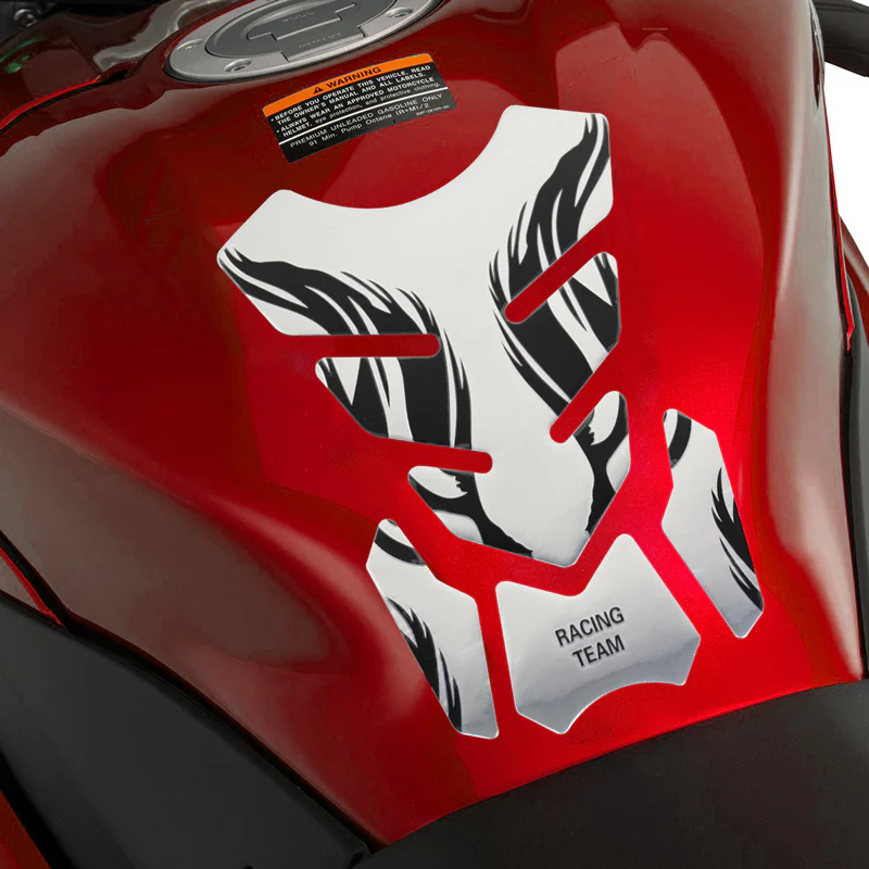 Motorcycle Fuel Tank 3D Gel Pad Protector Silver Decal Sticker Universal - Image 3