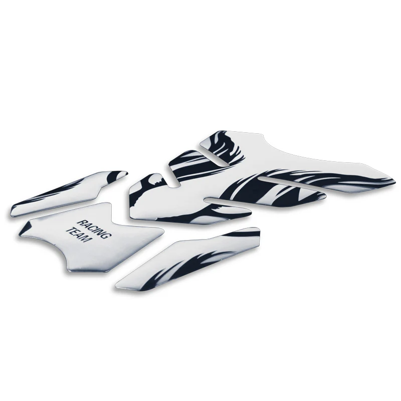 Motorcycle Fuel Tank 3D Gel Pad Protector Silver Decal Sticker Universal - Image 4