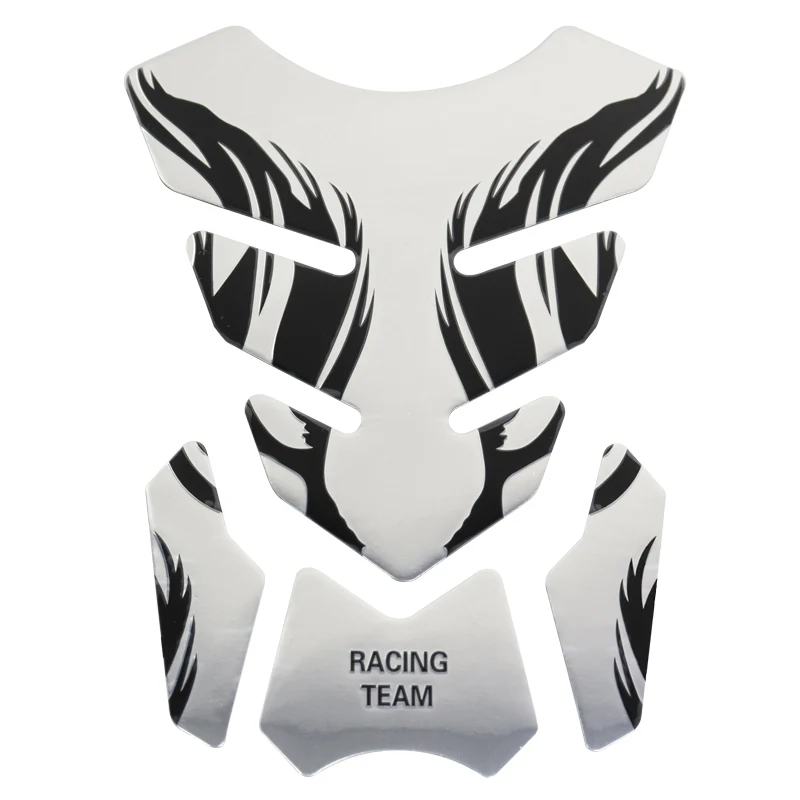 Motorcycle Fuel Tank 3D Gel Pad Protector Silver Decal Sticker Universal - Image 6
