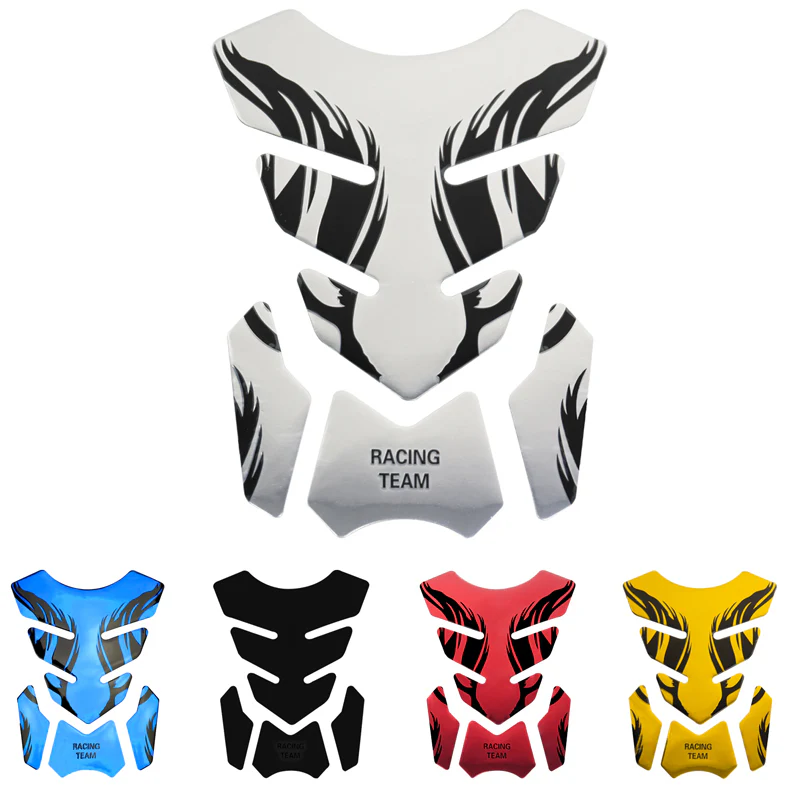 Motorcycle Fuel Tank 3D Gel Pad Protector Silver Decal Sticker Universal - Image 8