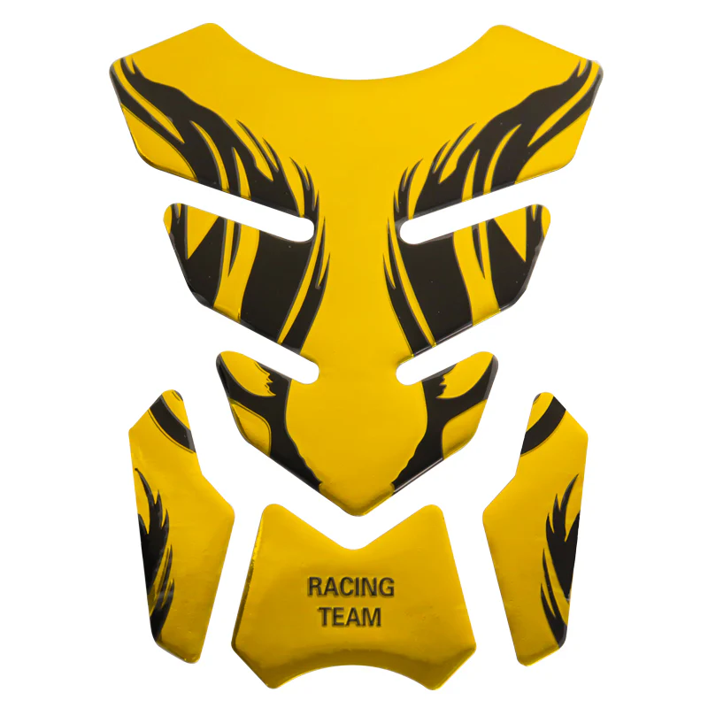 Motorcycle Fuel Tank 3D Gel Pad Protector Yellow Decal Sticker Universal - Image 3