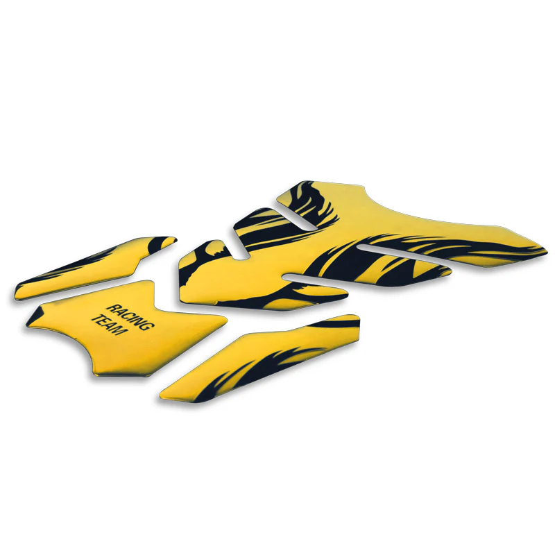 Motorcycle Fuel Tank 3D Gel Pad Protector Yellow Decal Sticker Universal - Image 4