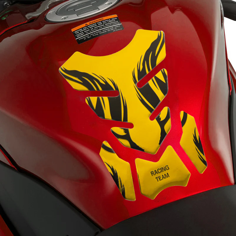 Motorcycle Fuel Tank 3D Gel Pad Protector Yellow Decal Sticker Universal - Image 5
