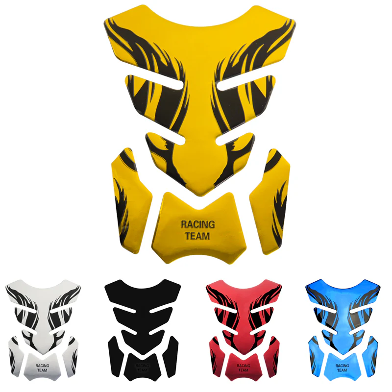 Motorcycle Fuel Tank 3D Gel Pad Protector Yellow Decal Sticker Universal - Image 6