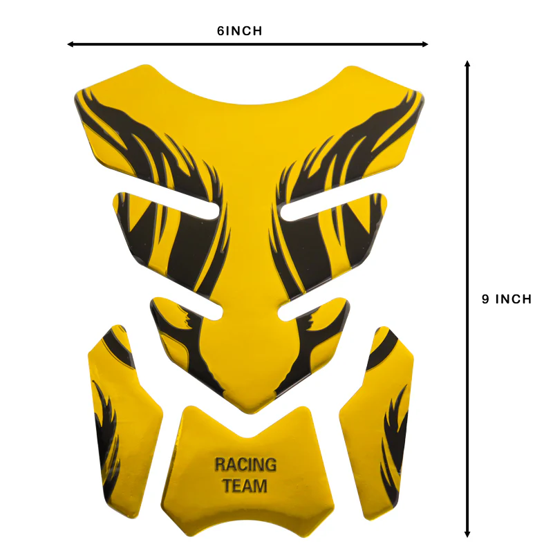 Motorcycle Fuel Tank 3D Gel Pad Protector Yellow Decal Sticker Universal - Image 8