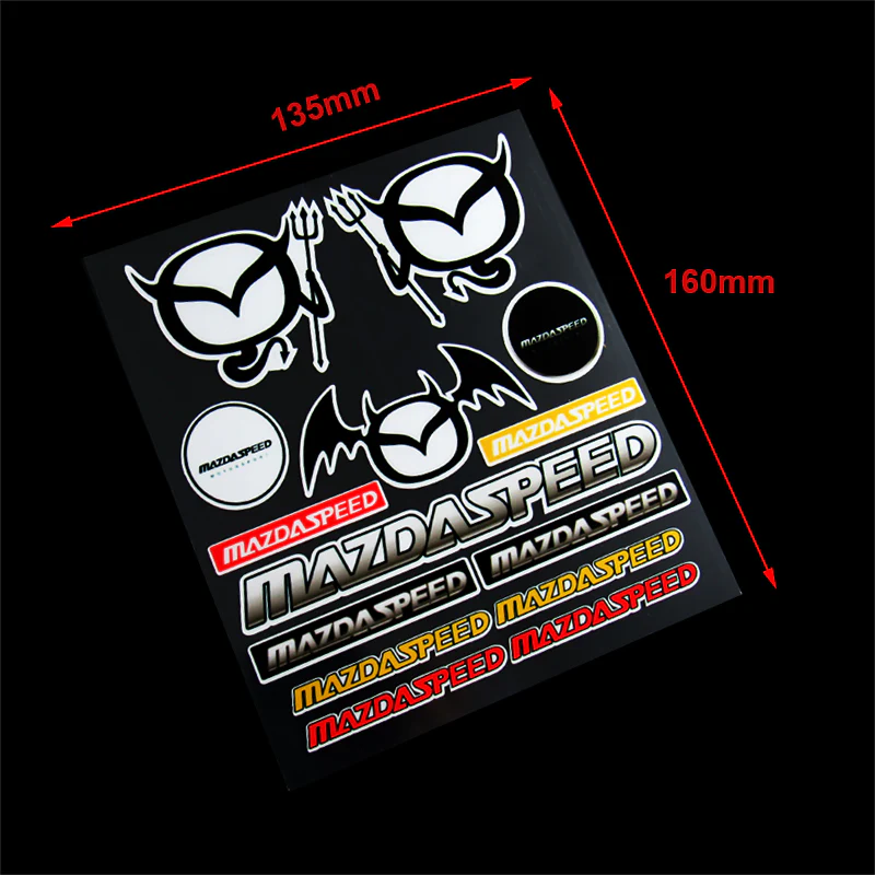 MS Mazda Speed Small Reflective Decal Sticker Window Vinyl For MAZDA 14pcs Set - Image 5