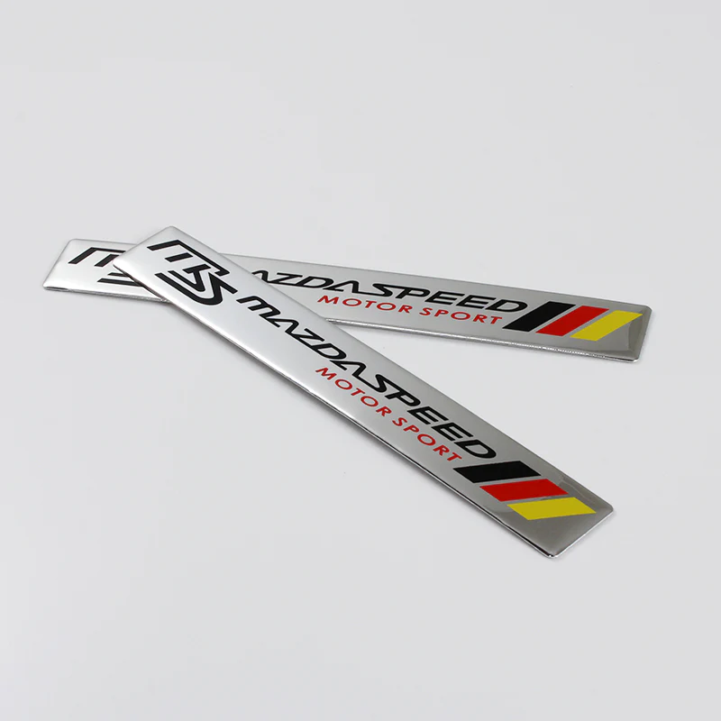 Mazdaspeed Silver Emblem Sticker x2 - Image 3