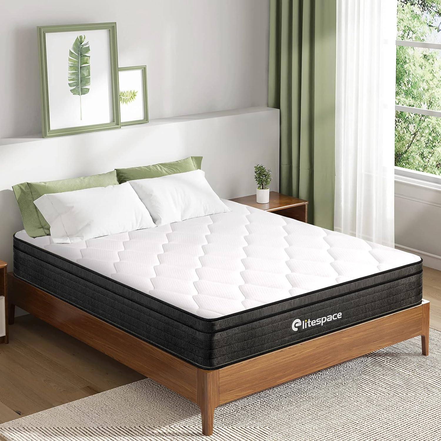 EliteSpace Full Mattress,10 Inch Hybrid Mattress with Gel Memory Foam, Motion Isolation Individually Wrapped Pocket Coils Mattress, Fits All Bed Frames Mattress, Medium Firm Feel Mattresses - Image 2