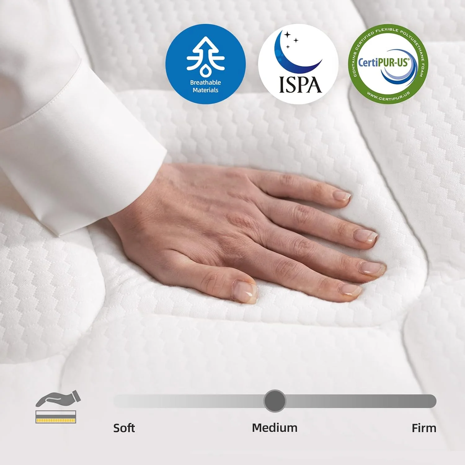 EliteSpace Full Mattress,10 Inch Hybrid Mattress with Gel Memory Foam, Motion Isolation Individually Wrapped Pocket Coils Mattress, Fits All Bed Frames Mattress, Medium Firm Feel Mattresses - Image 3