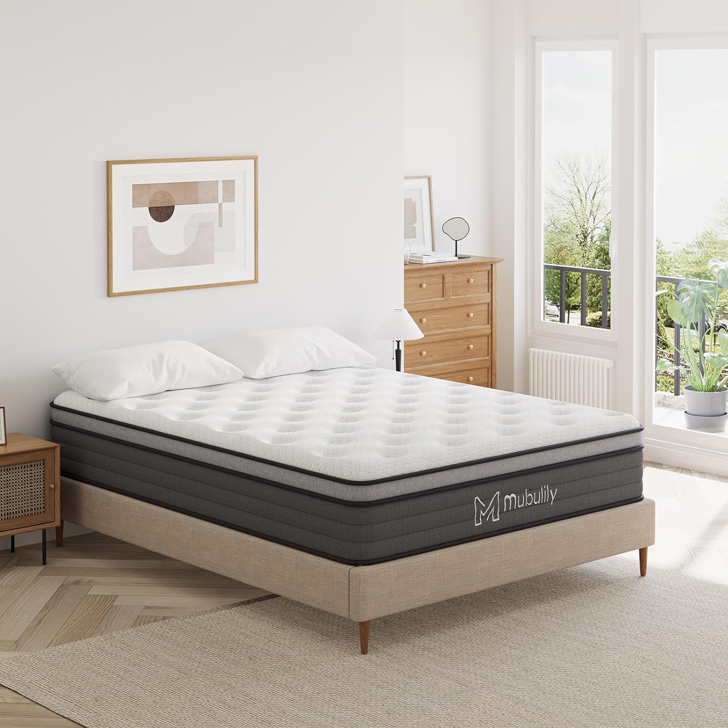 Mubulily Queen Mattress,12 Inch Hybrid Mattress with Gel Memory Foam, Motion Isolation Individually Wrapped Pocket Coils Mattress, Fits All Bed Frames Mattress, Medium Firm Feel Mattresses - Image 8