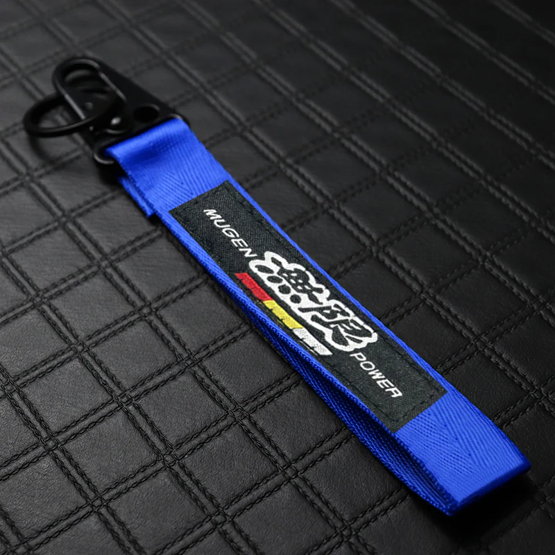 Mugen Blue and Black Keychain with Metal Key Ring - Image 2