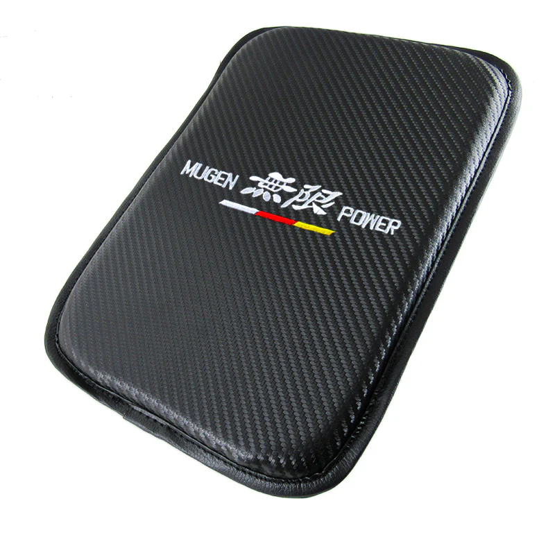 Mugen Car Center Console Armrest Cushion Mat Pad Embroidery Cover with Seat Belt Cover Set - Image 2