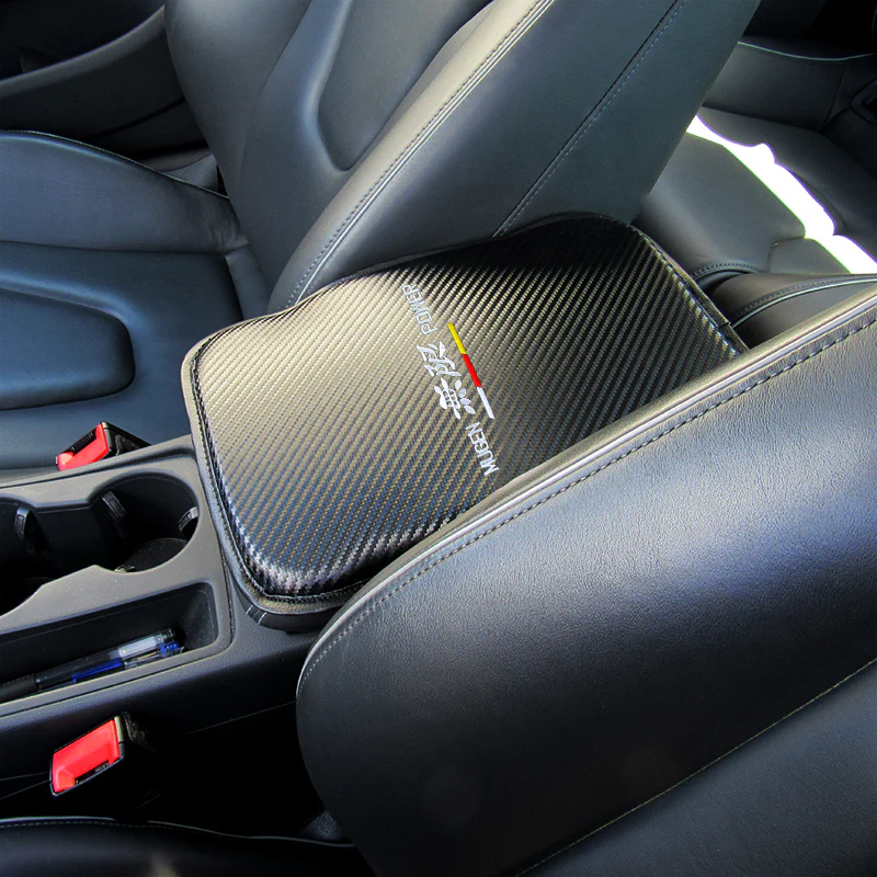 Mugen Car Center Console Armrest Cushion Mat Pad Embroidery Cover with Seat Belt Cover Set - Image 4