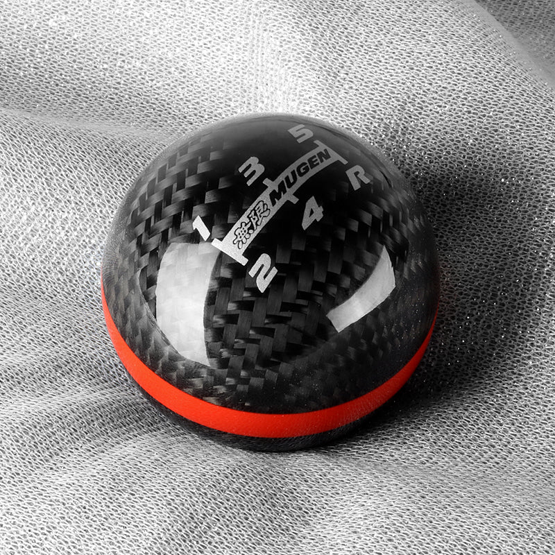 Mugen Carbon Fiber 5-Speed Shift Knob with Red Line - Image 8