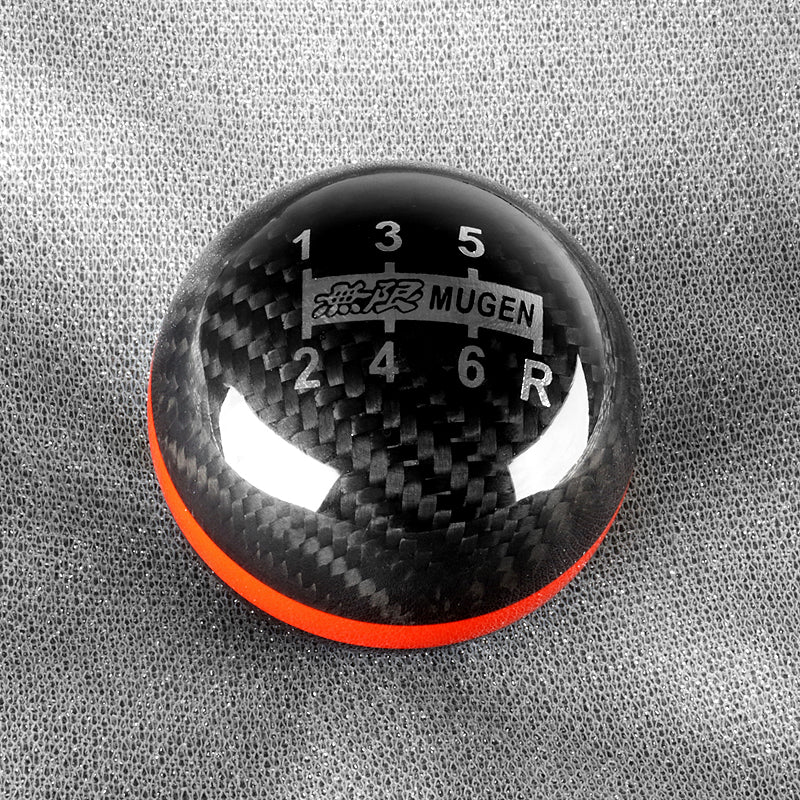 Mugen Carbon Fiber 6-Speed Shift Knob with Red Line - Image 4