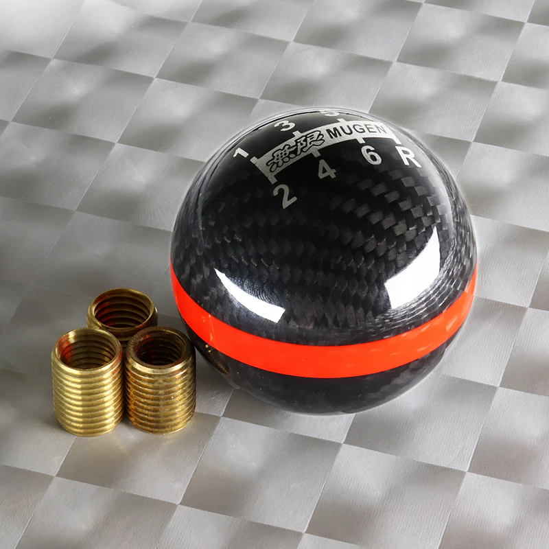 Mugen Carbon Fiber 6-Speed Shift Knob with Red Line - Image 6