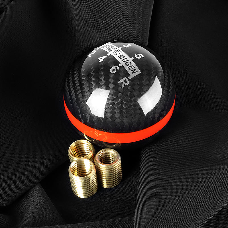 Mugen Carbon Fiber 6-Speed Shift Knob with Red Line - Image 8