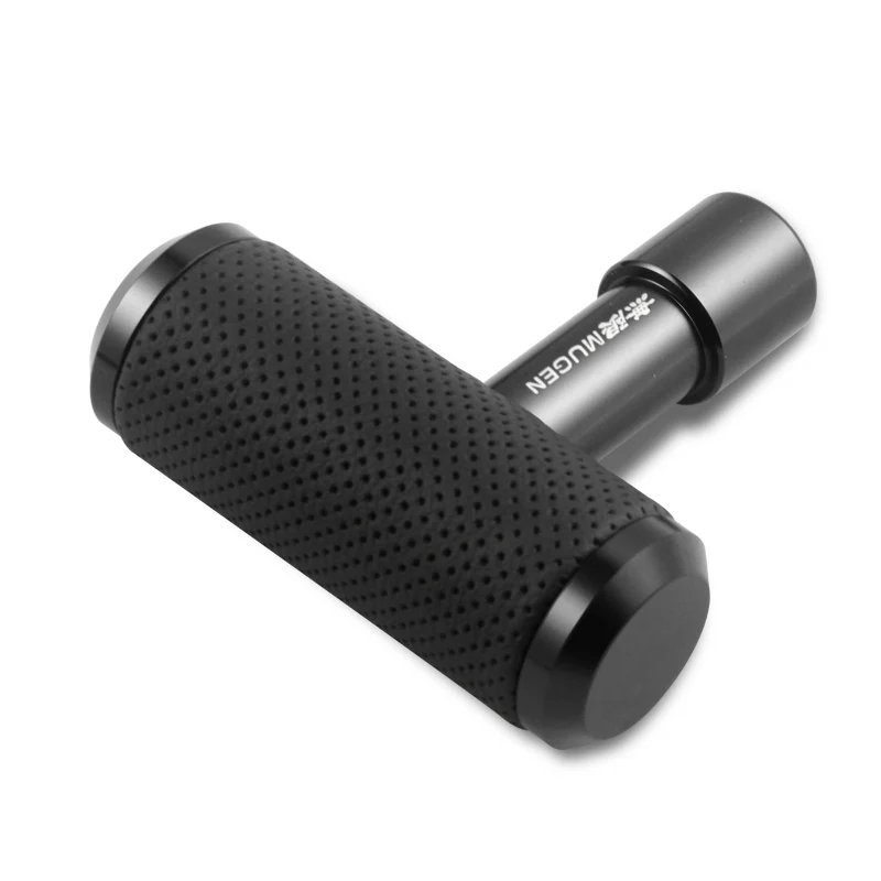 MUGEN Leather Car Shift Knob Aircraft Joystick Transmission Racing Gear Black - Image 2