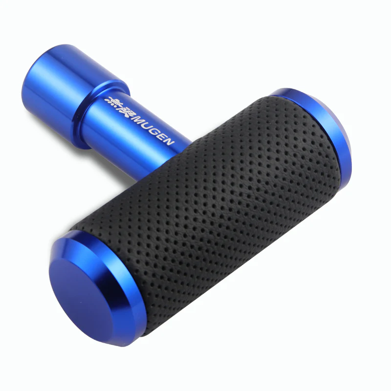 MUGEN Leather Car Shift Knob Aircraft Joystick Transmission Racing Gear Blue - Image 4