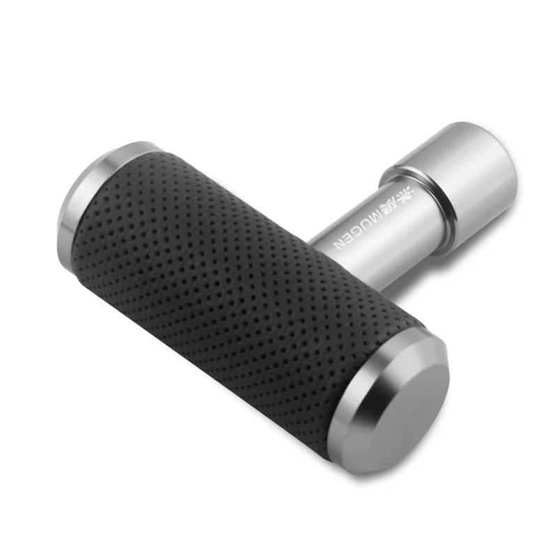 MUGEN Leather Car Shift Knob Aircraft Joystick Transmission Racing Gear Silver - Image 3