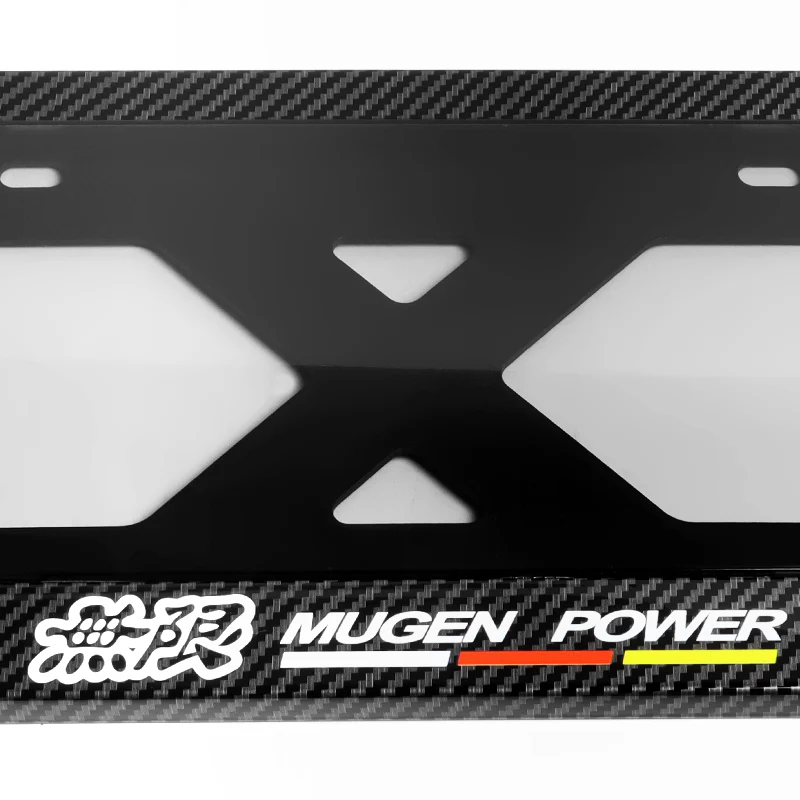 MUGEN POWER Carbon Look License Plate Cover Protector Shield Frame + Bracket - Image 2