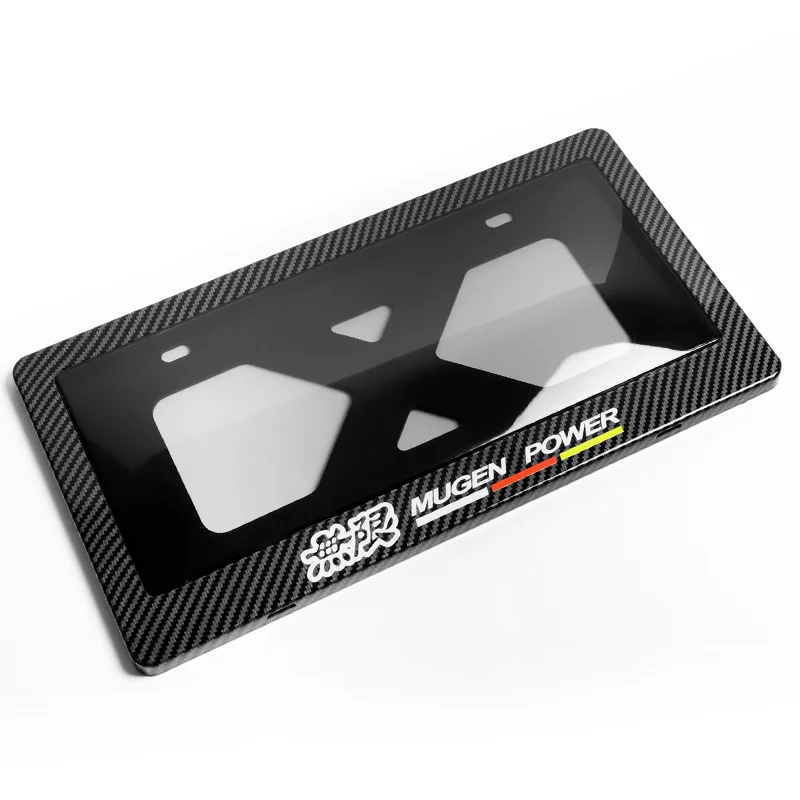 MUGEN POWER Carbon Look License Plate Cover Protector Shield Frame + Bracket - Image 3
