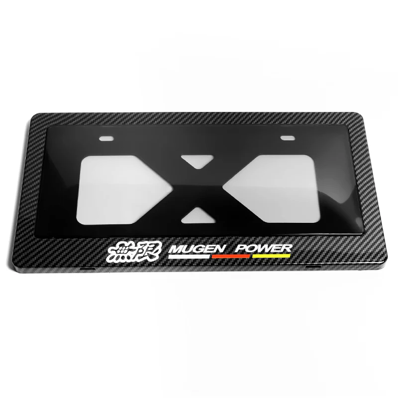 MUGEN POWER Carbon Look License Plate Cover Protector Shield Frame + Bracket - Image 4