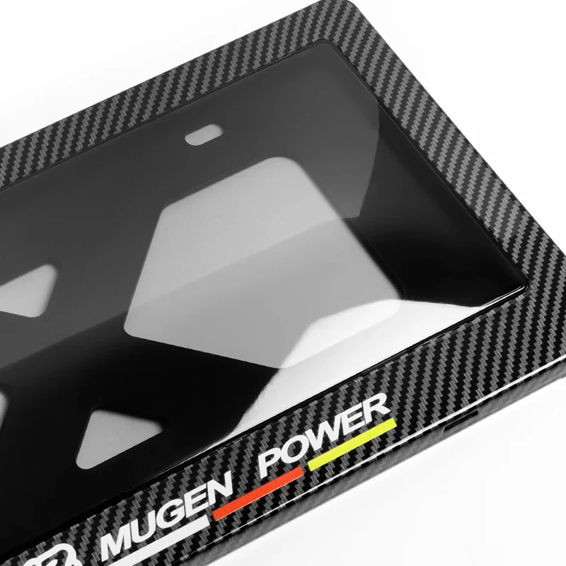 MUGEN POWER Carbon Look License Plate Cover Protector Shield Frame + Bracket - Image 7